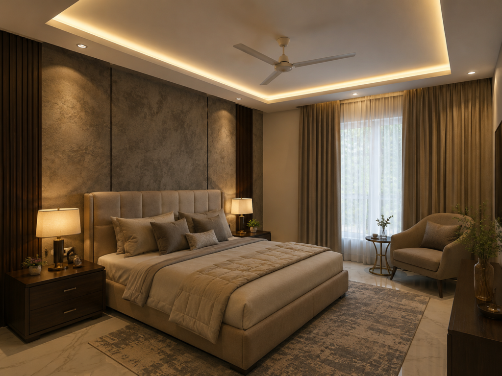 Bedroom lighting and false ceiling design ideas